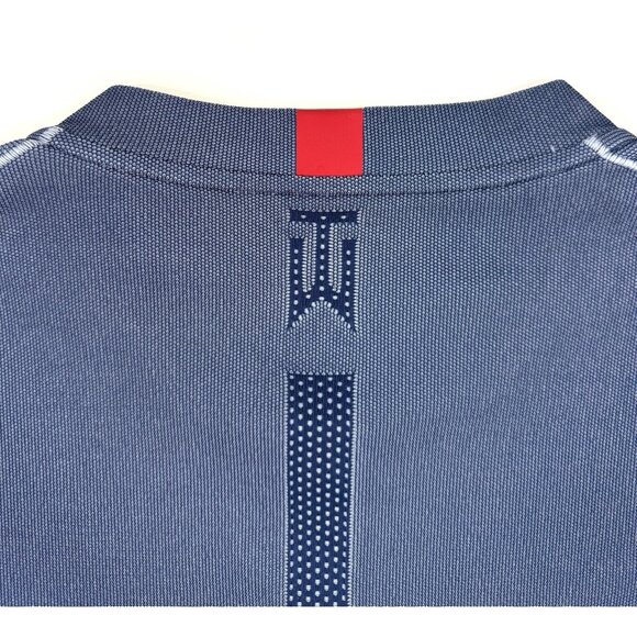 Nike Polo Shirt Mens Size 2XL Blue Tiger Woods Blade Collar Snap Dri-Fit CT3799 - Picture 5 of 12